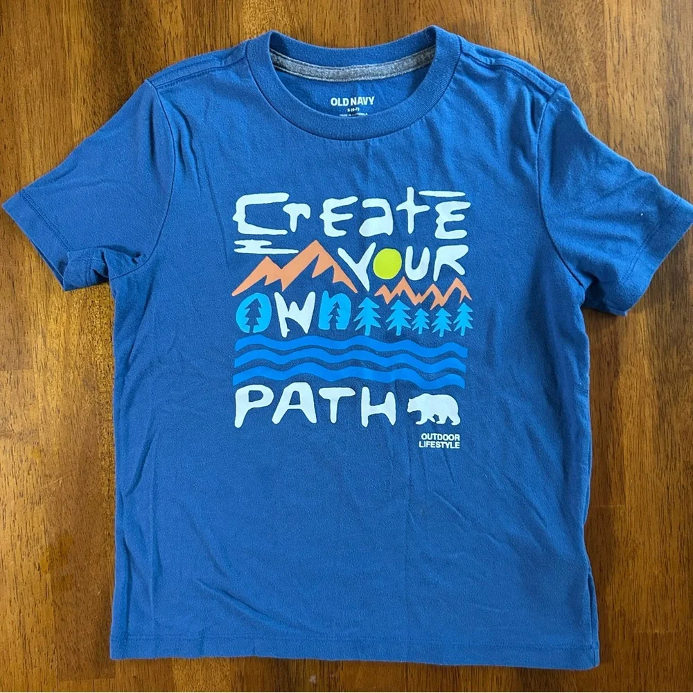 Mountain Nature Graphic Tee | Boy Small (6-7) | Create Your Own Path | Old Navy